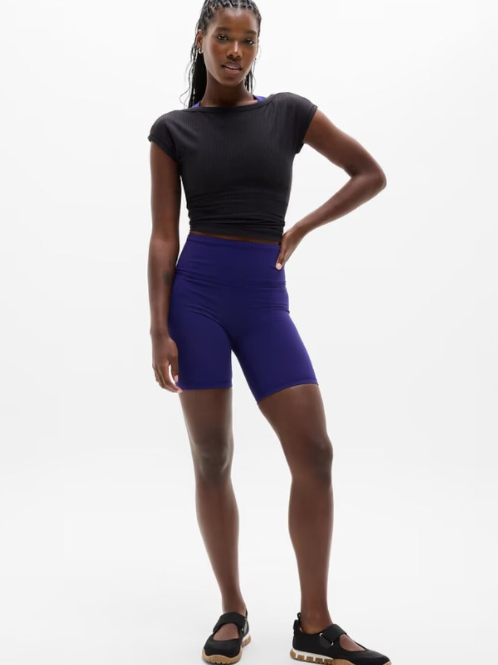 Athleta Women's Elation Ultra High Rise 7" Short Blue Small